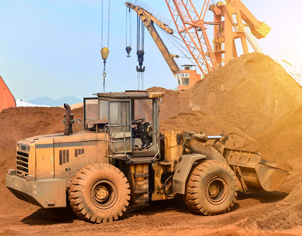 Heavy equipment on a job site